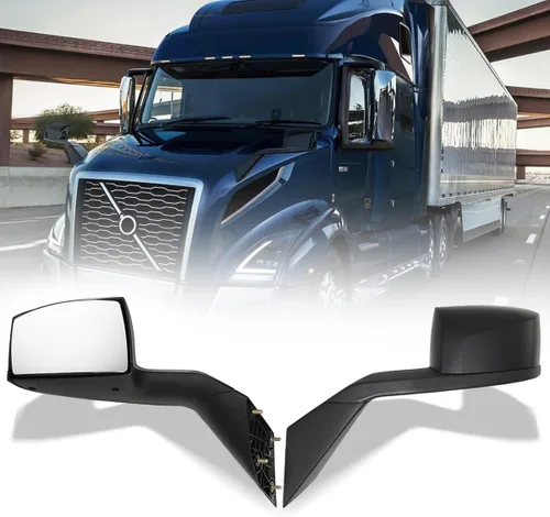 Vista 7 de Espejo de capó izquierdo del lado del conductor y lado derecho del pasajero de repuesto para Volvo VNL 2018-2024 (negro, par)