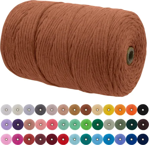 Vista 114 de JeogYong Cordón de macramé de un solo hilo 3 mm x 109 yardas (328 pies) Cuerda de algodón suave Hilo de macramé de 3 mm, suministros de macramé