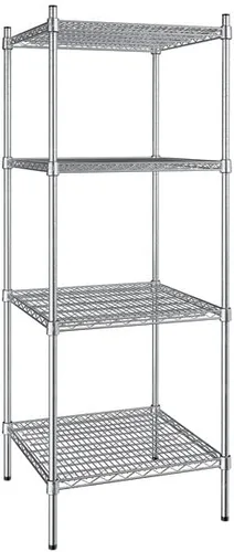 Vista 340 de Kit de 4 estantes de epoxi verde NSF de 21 x 72 pulgadas con postes de 86 pulgadas, estantería de almacenamiento resistente, kit de estantería