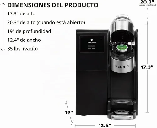 Vista 9 de Keurig K-3550 - Cafetera de una sola porción para grandes empresas, plomada