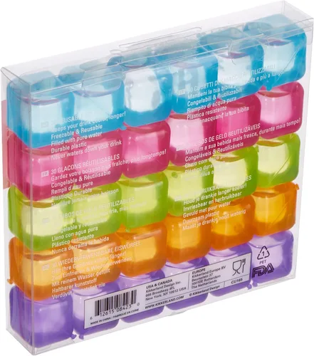 Vista 2 de Kikkerland Cubitos de hielo reutilizables, juego de 30, multicolor