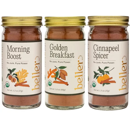 Vista 14 de Colección de Mezcla de Especias Orgánicas Beller Nutrition Pack de 10 Impulso Matinal, Super Sumac, Tex Mex, Vegitude, Cinnapeel, Todo Sabroso