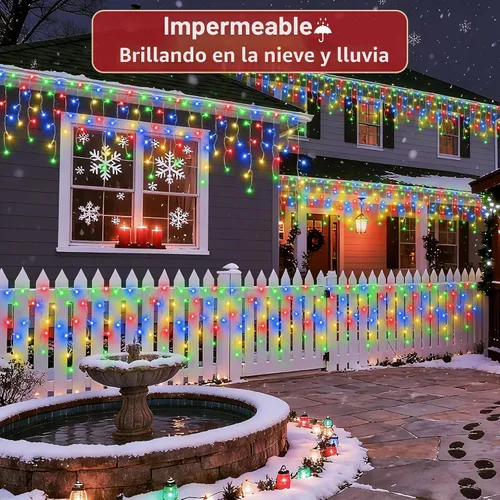 Vista 5 de 612 luces LED de Navidad de 60 pies con 136 caídas, 12 modos de iluminación, decoración navideña multicolor, luces centelleantes regulables 2-Varios