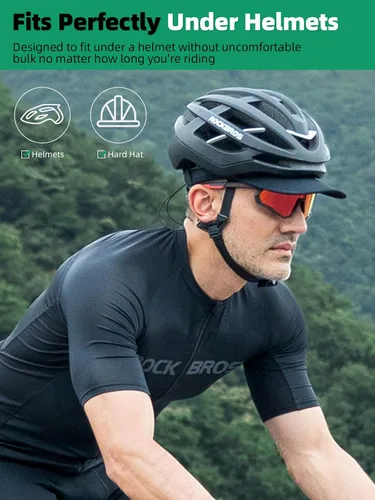 Vista 2 de ROCKBROS Gorra de ciclismo para hombres y mujeres, con visera elástica, para correr, con ala suave, secado rápido, no estructurada