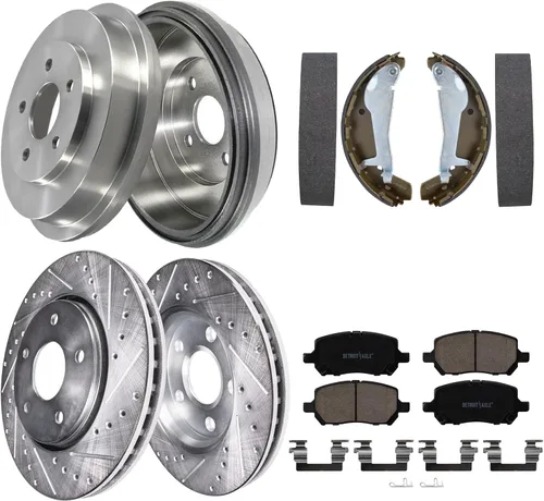 Vista 23 de Detroit Axle - Kit de frenos para Chevrolet Cruze 2011-2015 2013-2016 Sonic 2016 Cruze Limited Rotores de freno de disco ranurados perforados