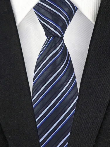 Vista 42 de Secdtie Corbata clásica de seda tejida jacquard a rayas para hombre