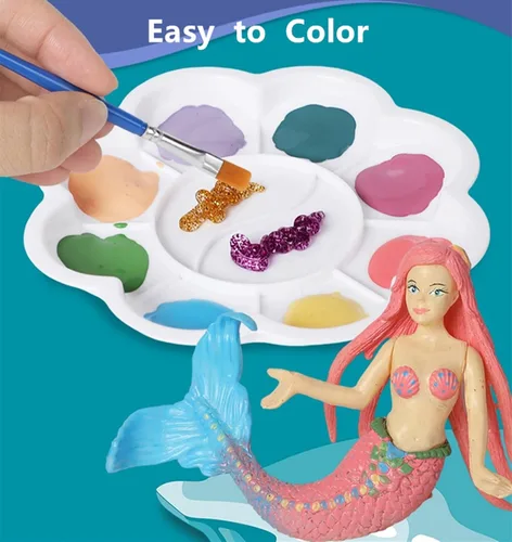 Vista 5 de BESTYMXY Kit de pintura de juguetes de sirena, kit de pintura de sirena, juego de arte para niños, juego de arte y manualidades de sirena, juguetes