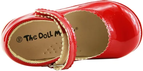 Vista 5 de The Doll Maker Mary Jane de charol rojo para niña