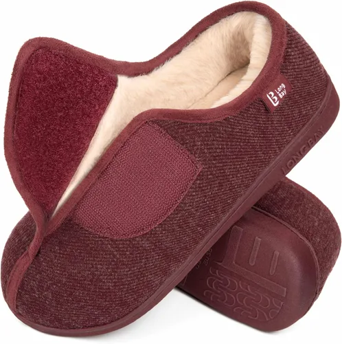 Vista 11 de LongBay Pantuflas ajustables para mujeres, de espuma viscoelástica, cómodas, anchas, zapatos de casa para diabéticos, Edema, ortopédicos