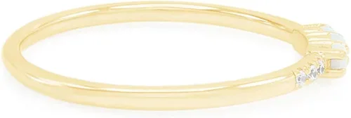 Vista 2 de AFFY - Anillo refinado con ópalo sintético y oro de 14 quilates sobre plata para mujeres, joyas apilables