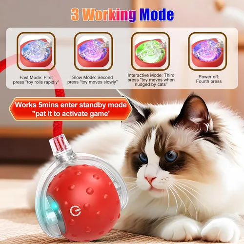 Vista 6 de Juguete Tiny Fetch para Perros, Juguetes Interactivos Tinyfetch para Perros y Gatos con Pelotas con Canto de Pájaros, Juguete de Pelota Eléctrica