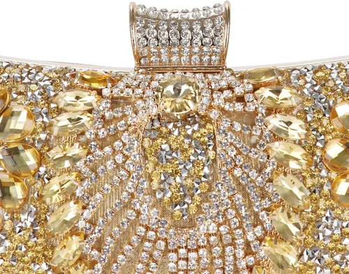 Vista 5 de COAIMANEY Bolso de mano de lentejuelas brillantes con diamantes de imitación para mujer, bolso de mano de noche, bolso de hombro para boda, fiesta