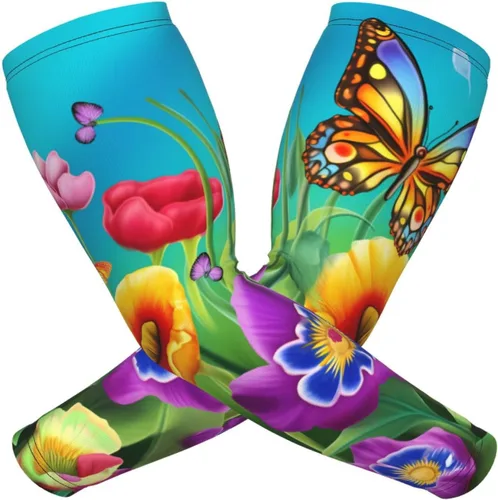 Vista 36 de Acuarela Limón Enfriamiento Brazo Mangas Cubierta UV Protección Solar para Mujeres Golf Brazo Mangas 1 Par