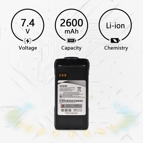 Vista 3 de Paquete de 2 baterías de iones de litio de 7.4 V 2600 mAh de repuesto para Motorola NNTN7335 NTN9858 NTN9815 NTN9815A NTN9851AR NTN9851B, compatible