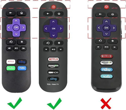 Vista 2 de AKWOX - Funda de repuesto para mando a distancia TCL Roku RC280, ligera, antideslizante, de silicona, a prueba de golpes, para Roku 3600R TCL Roku