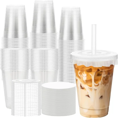 Vista 9 de Paquete de 100 vasos de plástico de 20 onzas, tazas de café helado