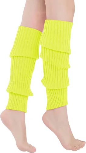 Vista 2 de Olreco Calentadores de piernas para mujer, calentadores de piernas de los años 80, calentadores de piernas de punto acanalado, accesorios