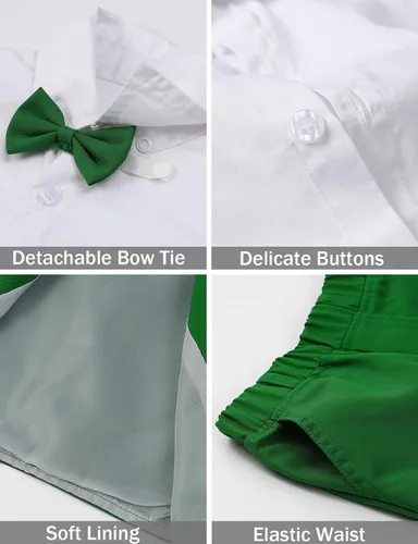 Vista 5 de A&J DESIGN Conjunto de traje de caballero para niños pequeños, 3 piezas, camisas, chaleco y pantalones