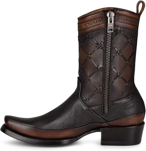 Vista 4 de Cuadra Botas de hombre en piel bovina con cremallera negra