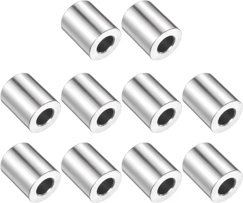 Vista 69 de uxcell 10 piezas de espaciador de acero inoxidable de 3/8" de diámetro interno x 3/4" de diámetro exterior x 1" de longitud, espaciador de rosca