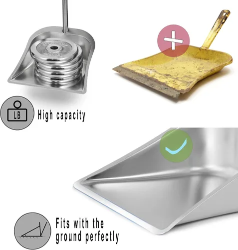 Vista 6 de Juego de escoba y recogedor para el hogar, escoba de cocina de 56" con juego combinado de recogedor, recogedores resistentes con mango largo