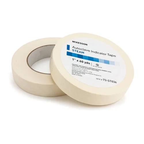 Vista 4 de McKesson Cinta indicadora de autoclave, natural, 1 in x 60 yardas, 18 ct Vapor