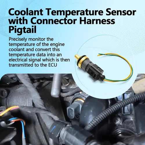 Vista 2 de Sensor de temperatura del refrigerante con arnés de conector compatible con Audi A3 A4 A5 A6 A7 A8 S4 S5 S6 S8 Q5 Q7, Passat Jetta Golf CC Tiguan