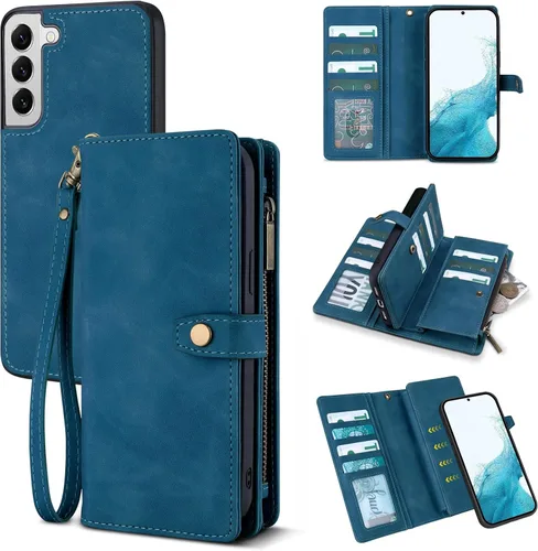 Vista 14 de TwoHead - Funda tipo cartera para Samsung Galaxy S22, 11 tarjeteros, color negro Sueño Negro