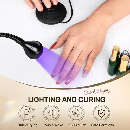 Vista 3 de AORAEM Lámpara de uñas LED UV, luz UV de secado rápido para uñas de gel, lámpara LED de curado de uñas con control de pie, luz de curado flash