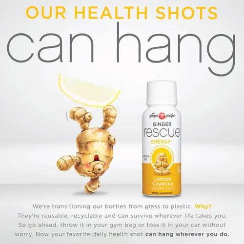 Vista 5 de Ginger Rescue Shots de The Ginger People - Potenciador de energía, energía sin cafeína, salud digestiva, sabor a limón y cayena, 2 onzas líquidas