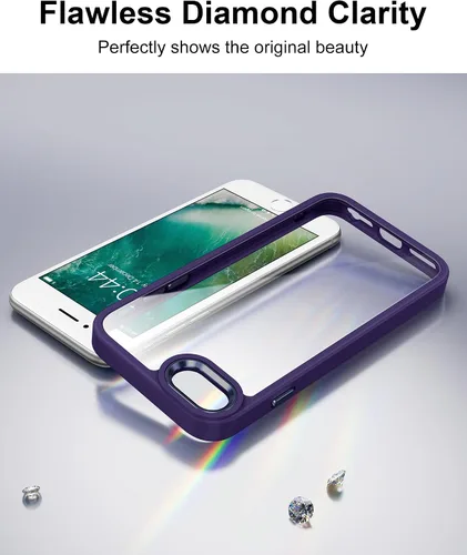 Vista 441 de HOOMIL Funda para iPhone 7 Plus/iPhone 8 Plus de 5.5 Pulgadas, sin amarillamiento, protección contra caídas, cubierta trasera dura transparente