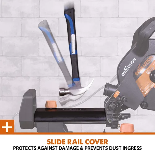 Vista 7 de Sierra de inglete deslizante Evolution Power Tools R255SMS+ PLUS de 10 pulgadas multimaterial multipropósito para cortar metal, plástico, madera
