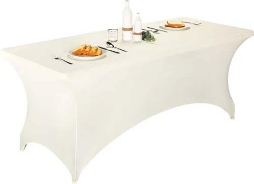 Vista 57 de LZY Cubierta de Mesa Elástica Ajustable de Spandex para Mesa Plegable de 6 pies, 4 pies o 8 pies, Mantel de Cóctel Rectangular, Perfecto para Champn