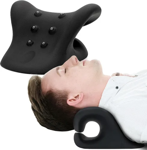 Vista 6 de HealthSmart Dispositivo de tracción de cuello y hombro, relajante de cuello y hombros, terapia magnética, alineación de columna cervical y alivio