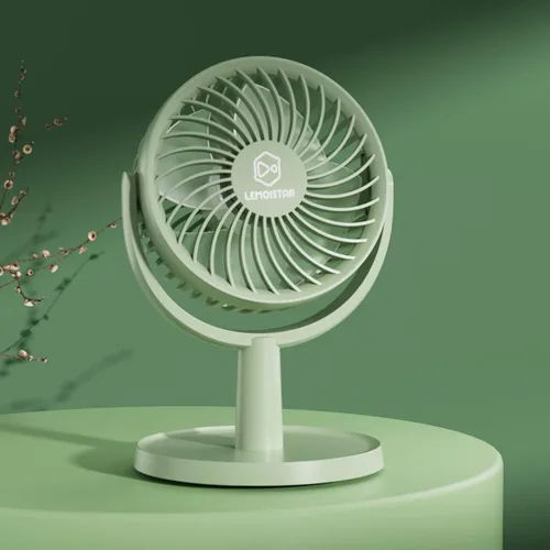 Vista 8 de Shinebella Ventilador de escritorio pequeño de 4 velocidades con fuerte flujo de aire, mini ventilador USB portátil personal, silencioso, rotación