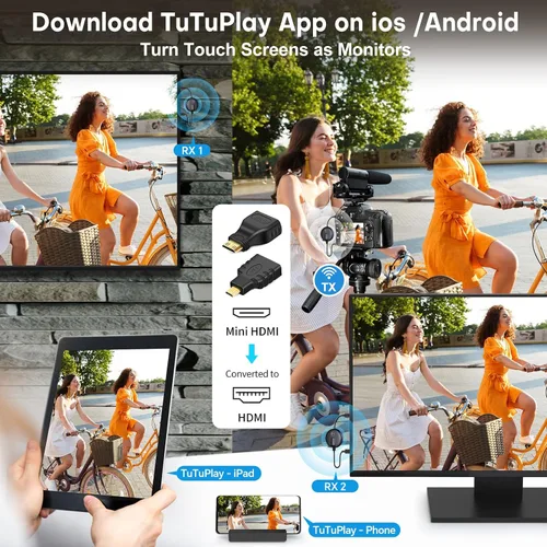 Vista 7 de HDMI inalámbrico PRO: un transmisor y dos receptores, kit de extensor de múltiples TV inalámbrica, control de calor, Plug and Play, 165 pies/164.0