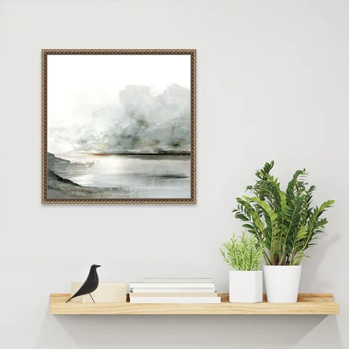Vista 6 de Amanti Art Lienzo enmarcado para pared, 16 x 16 Ebb por Dan Hobday, lienzo enmarcado para pared, obras de arte de paisajes, decoración tradicional