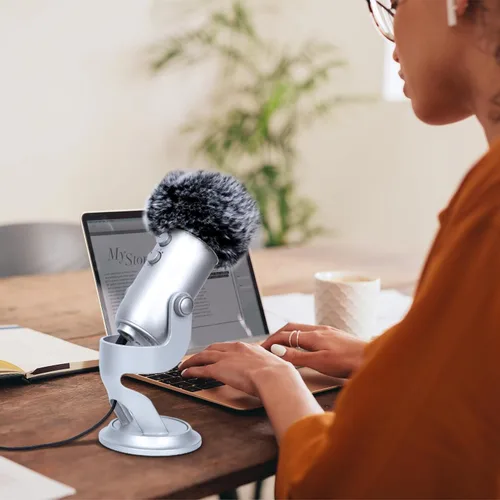 Vista 6 de YOUSHARES 2 piezas de filtro pop Blue Yeti para micrófono Blue Yeti, pantalla de espuma Yeti con gato muerto Blue Yeti cubierta de micrófono