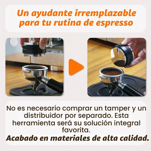 Vista 5 de Practimondo Premium Barista Espresso - Juego de manipulación de 2.087 in de aluminio y acero inoxidable (2.087 in, mango de aluminio)