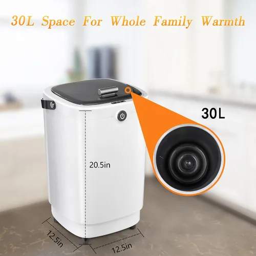 Vista 9 de AZOUTDOOR - Calentadores de toallas grandes para baño, calentador de toallas de cubo portátil de lujo con temporizador y apagado automático que se