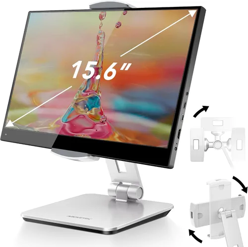 Vista 10 de AboveTEK Quiosco de negocios soporte de aluminio para tablet iPad, soporte giratorio de 360° para tableta y teléfono para cualquier tableta de 4 a
