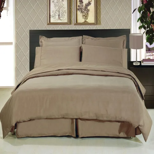 Vista 4 de Royal Hotel Bedding Juego de funda de edredón de algodón, tamaño matrimonial, color negro sólido con relleno de edredón, juego de edredón