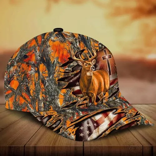 Vista 2 de Sombrero 3H de cruz y ciervos prémium multicolor personalizado, Multicolor, L