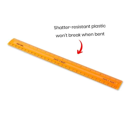 Vista 6 de hand2mind Reglas de plástico Safe-T multicolor, transparentes, semiflexibles de 12 pulgadas, reglas de plástico arcoíris, regla de seguridad
