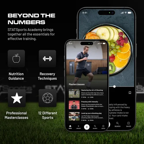 Vista 4 de STATSports Academy - Chaleco de seguimiento de fútbol con GPS, rastreador deportivo todo en uno avanzado con ejercicios, entrenamiento y nutrición
