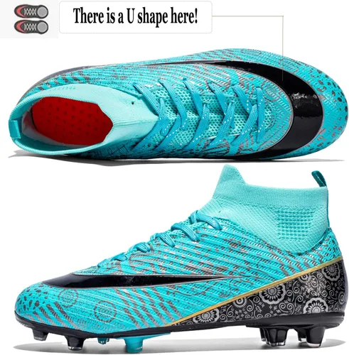 Vista 2 de HaloTeam Zapatos de fútbol para hombre, zapatos de fútbol de tierra firme, para adultos, atléticos para exterioresinteriores, profesionales