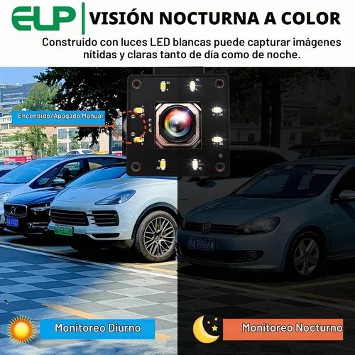Vista 3 de ELP Cámara USB 4K Visión Nocturna 8MP Autofoco Webcam para Computadora Mini UVC USB2.0 Lightburn Cámara IMX415 USB Cámara de Seguridad Cámara PC