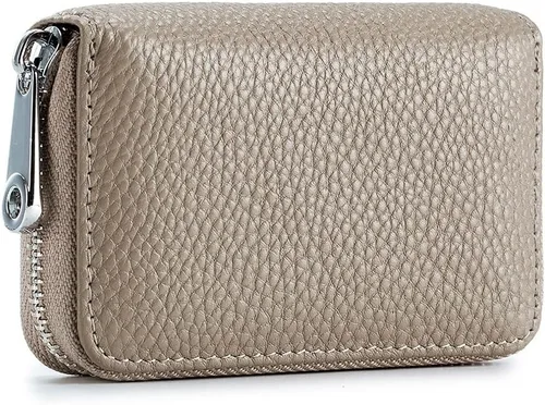 Vista 13 de EASTNIGHTS Porta Tarjetas de Crédito RFID de Cuero Genuino Cartera de Tarjetas de Crédito con Cremallera Verde oscuro