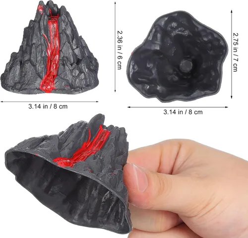 Vista 7 de Toyvian Juguete de modelo de volcán realista, figura de volcán de lava de simulación de 2.76 pulgadas para proyectos de ciencia, dioramas escolares
