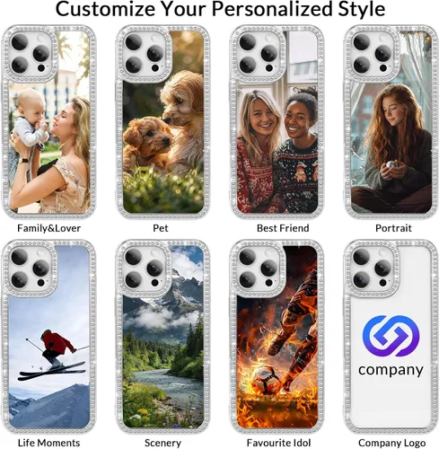 Vista 2 de Funda de teléfono con imágenes personalizadas para iPhone 17/16/15/14/13/12/11 Pro Max Plus Air, funda protectora suave de TPU transparente, diseño